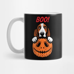 Halloween Pumpkin Basset Hound Mug